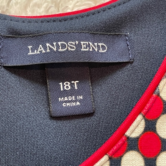 Lands End Dress Womens 18T Tall Red Ponte Polka Dot Sheath Sleeveless Stretch - Picture 7 of 15
